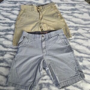 2 Copper & Oak Mens Utility Carpenter Cargo Shorts Tan & Grey Size 30 Stretch